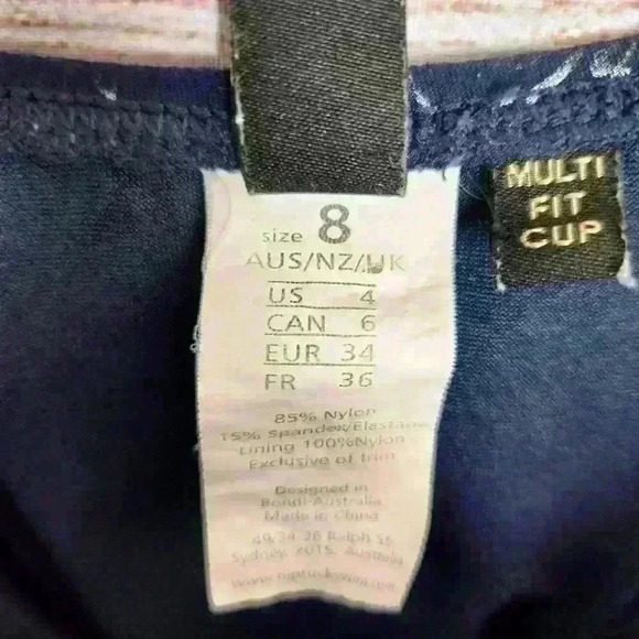 Niptuck swim tankini top navy and silver size 4 - Picture 7 of 7